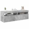 vidaXL TV Cabinet with LED Lights Concrete Grey 120x35x40 cm