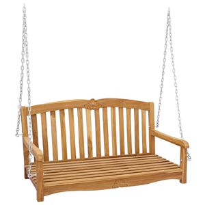 vidaXL Swing Bench 114 x 60 x 60.5 cm Solid Teak Wood Natural