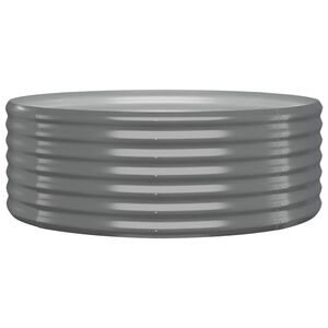 vidaXL Garden Raised Bed Galvanised Steel 100x100x36 cm Grey