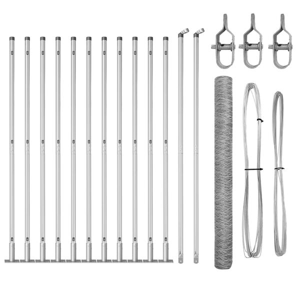 vidaXL Fence Post Silver 25 x 1.6 m (36 mm mesh) Steel