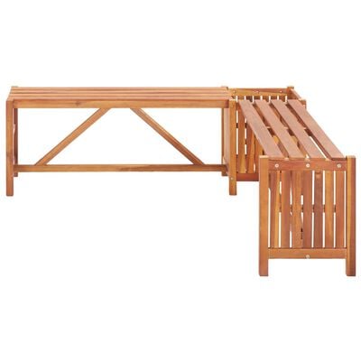 vidaXL Garden Corner Bench with Planter 117x117x40cm Solid Acacia Wood