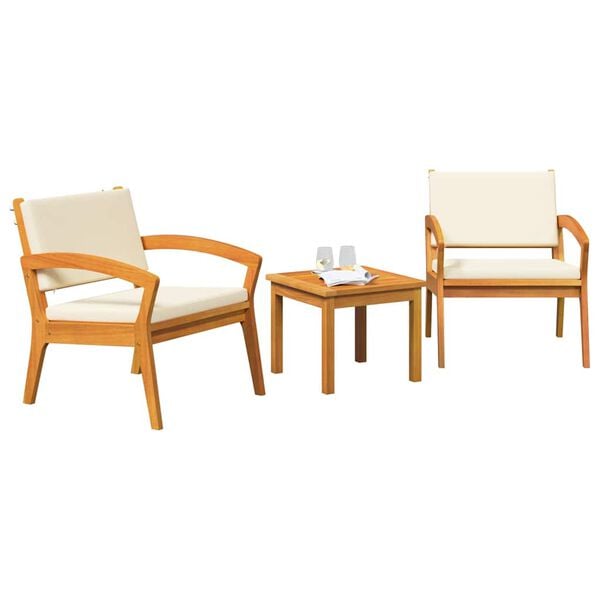vidaXL Bistro Set 3 pcs Brown 59.5 x 70.5 x 72.5 cm Polyester