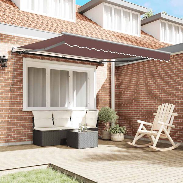 vidaXL Automatic Retractable Awning Brown 300x250 cm