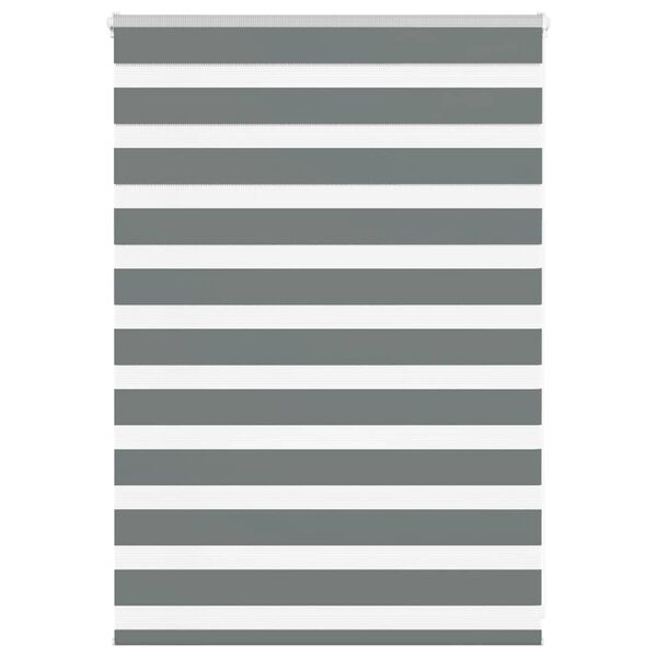 vidaXL Zebra Blind Dark Grey 100x100 cm Fabric Width 95.9 cm Polyester