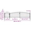 vidaXL Garden Fence Gate with Spear Top 5x1.5 m Black