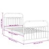 vidaXL Metal Bed Frame without Mattress with Footboard White 100x190cm