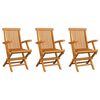 vidaXL Garden Chairs 3 pcs Solid Teak Wood