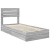 vidaXL Storage Bed with Drawer Grey Sonoma 90 x 200 cm Engineered Wood