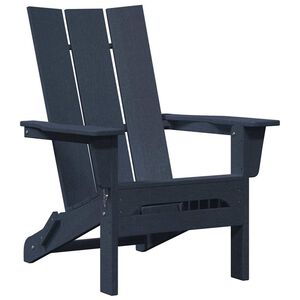 vidaXL Folding Adirondack Chair Navy 74.5 x 80.5 x 90cm HDPE