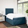 vidaXL Box Spring Bed with Mattress Blue 120x190 cm Small Double Velvet