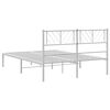 vidaXL Metal Bed Frame without Mattress with Headboard White 120x200cm