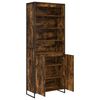 vidaXL Tall Cabinets 2 pcs Smoke Oak 79 x 36 x 200 cm Engineered Wood
