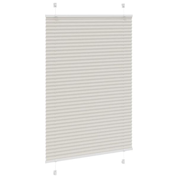 vidaXL Pleated Blind Light Grey 85x150 cm Fabric Width 84.4 cm Polyester