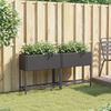 vidaXL Garden Planters with Shelf 2 pcs Black 70x28x70 cm Poly Rattan