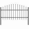 vidaXL Garden Fence Woerden with Spear Top Steel 170x125 cm Black