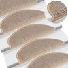 vidaXL Stair Mats Self-adhesive Sisal-Look 30 pcs 65x21x4 cm Light Beige