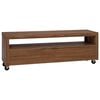 vidaXL TV Cabinet 110 x 30 x 40 cm Natural Solid Teak Wood