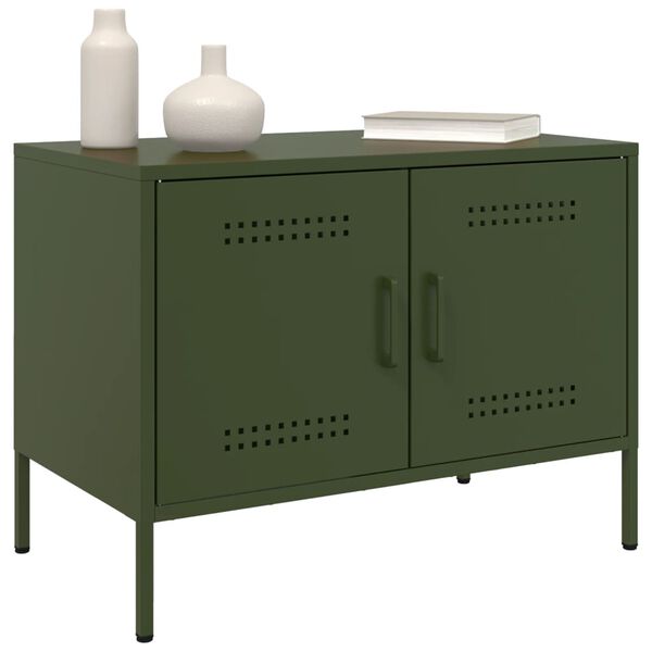 vidaXL TV Cabinets 2 pcs Olive Green 68x39x50.5 cm Steel
