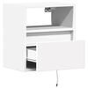 vidaXL Wall-mounted Bedside Cabinet with LED Lights White