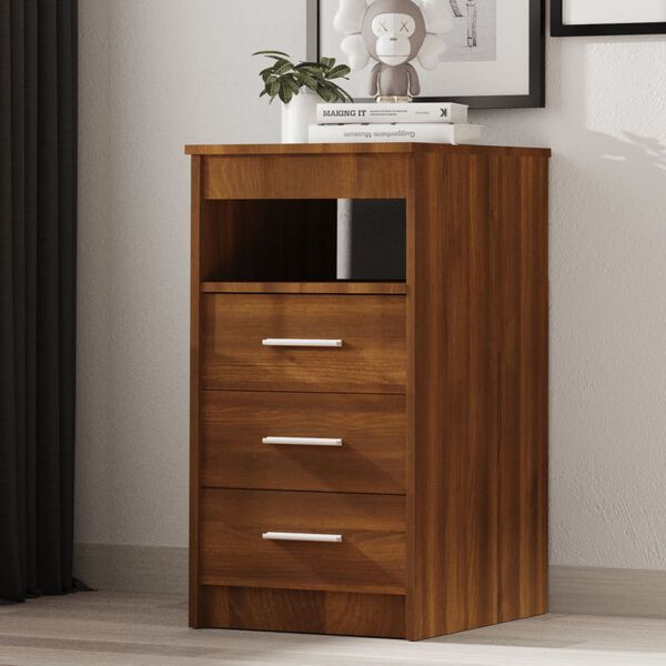 vidaXL Drawer Cabinet Brown Oak 40x50x76 cm Engineered Wood