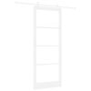 vidaXL Sliding Door 93 x 232 cm Solid Pine Wood and Glass White