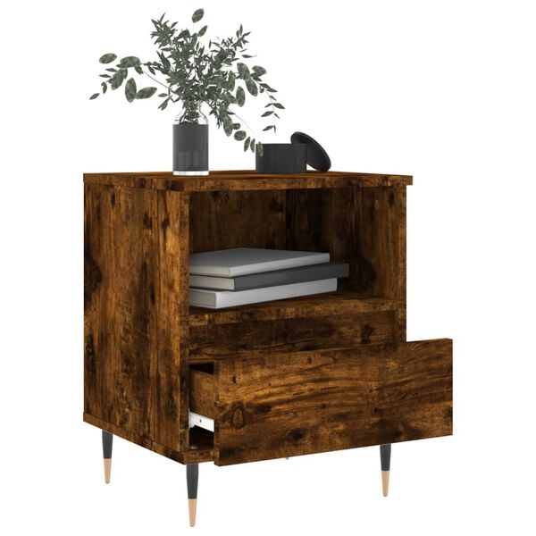 vidaXL Bedside Cabinets 2 pcs Smoked Oak 40x35x50 cm Engineered Wood