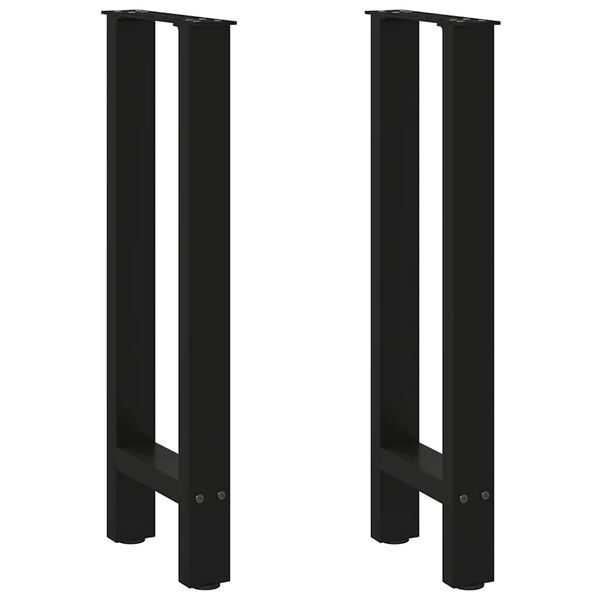 vidaXL Console Table Legs Black 2 pcs 28x(72-73) cm Steel