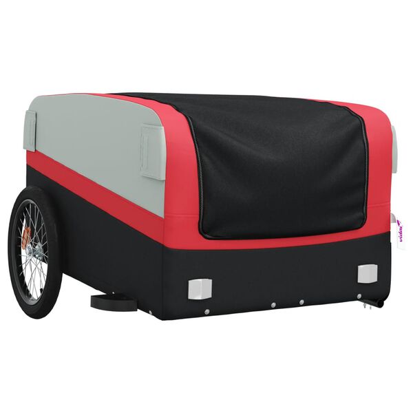 vidaXL Bike Trailer Black and Red 45 kg Iron