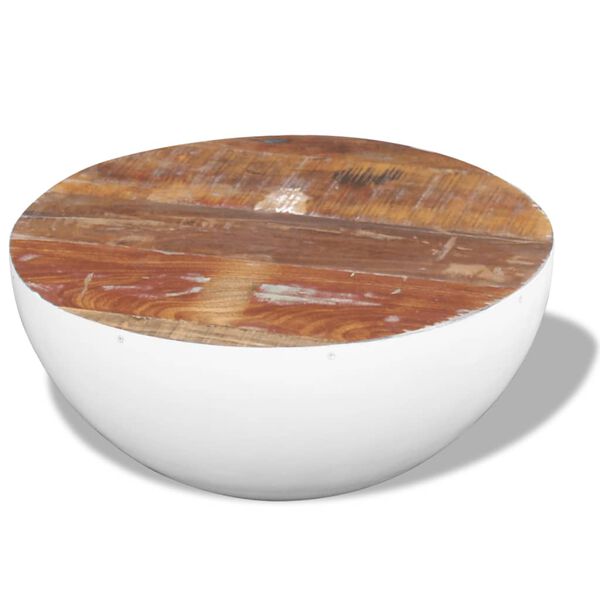 vidaXL Bowl Shaped Coffee Table Solid Reclaimed Wood 60x60x30 cm