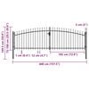 vidaXL Double Door Fence Gate with Spear Top 400x150 cm