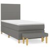 vidaXL Box Spring Bed with Mattress Dark Grey 90x200 cm Fabric