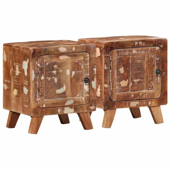 vidaXL Bedside Cabinet 2 pcs 40x32x46 cm Solid Wood Reclaimed