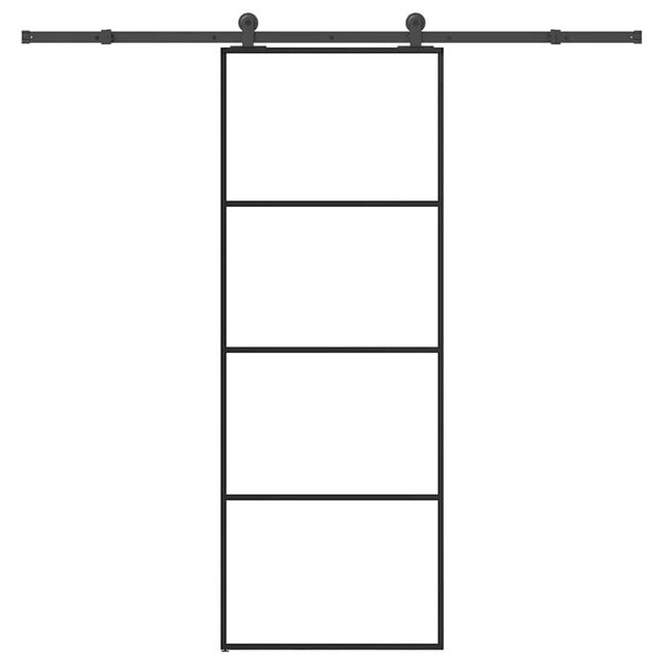 vidaXL Sliding Door with Hardware Set 76x205 cm ESG Glass&Aluminium