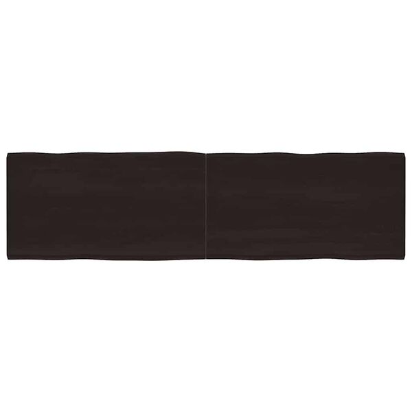 vidaXL Table Top Dark Brown 220x60x(2-6) cm Treated Solid Wood Live Edge