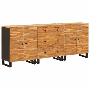 vidaXL Sideboard 3 pcs 60 x 33 x 75 cm Solid Mango Wood Brown