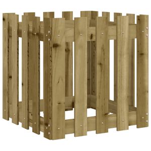 vidaXL Garden Planter with Fence Design 50x50x50 cm Impregnated Wood Pine