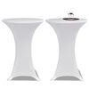 Standing Table Cover &Oslash;70cm White Stretch 2 pcs