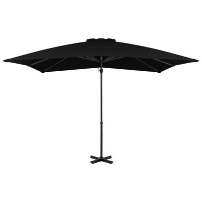 vidaXL Cantilever Umbrella with Aluminium Pole Black 250x250 cm