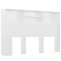 vidaXL Headboard Cabinet High Gloss White 160x19x103.5 cm