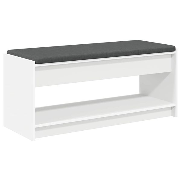 vidaXL Hall Bench White 103 x 38 x 45 cm Engineered Wood and Fabric