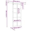 vidaXL Sliding Door Brown 100 x 208 cm Solid Pine Wood