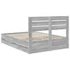 vidaXL Bed Frame with Drawer Grey Sonoma 150 x 200 cm Engineer Wood