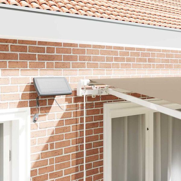 vidaXL Retractable Awning Manual Beige 350 x 250 cm Fabric and Steel