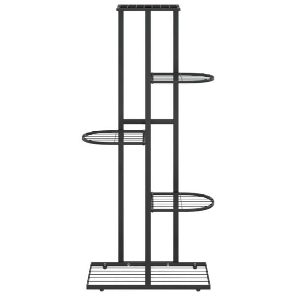 vidaXL 5-Floor Flower Stand 43x22x98 cm Black Metal