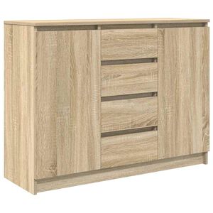 vidaXL Sideboard with Drawers Sonoma Oak 100.5x35x76 cm Engineered Wood