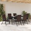 vidaXL Garden Dining Set Height-Adjustable 7 pcs Brown Poly rattan