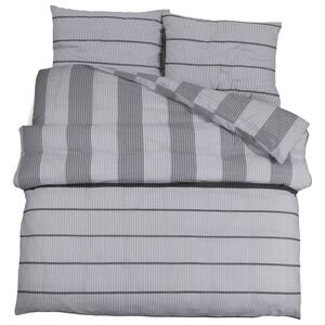 vidaXL Duvet Cover Set Grey 155x220 cm Cotton