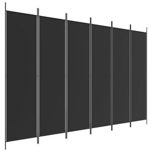 vidaXL 6-Panel Room Divider Black 300x200 cm Fabric