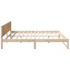 vidaXL Bed Frame with Headboard Natural 200 x 200 cm Solid Pine Wood