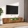 vidaXL 2 Piece TV Cabinet Set with LED Lights Smoked Oak Engineered Wood